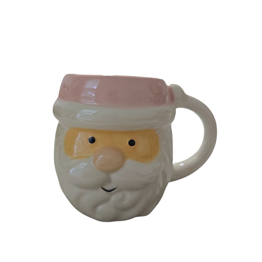 Santa Claus Pink Coffee Mug Retro Ceramic Cup 12oz New